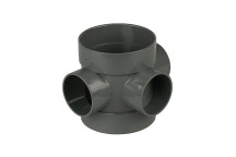 FLOPLAST 110MM ANTHRACITE BOSS PIPE SHORT SOLVENT SP583AG