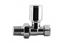 RELION MODERN RADIATOR VALVE STRAIGHT PAIR CHROME