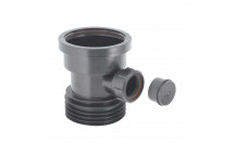 MCALPINE BLACK DRAIN CONNECTOR WITH 1 1/2\" BOSS DC1-BL-BO