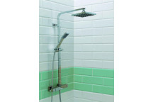NEW RELION CHROME SQUARE DUAL HEAD THERMO SHOWER