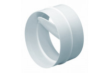 100MM STRAIGHT PIPE CONNECTOR WITH DAMPER WHITE