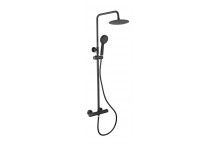 NEW RELION AIRA BLACK THERMOSTATIC DUAL SHOWER ROUND