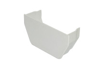 FLOPLAST 114MM WHITE SQUARELINE GUTTER EXTERNAL STOPEND FLORES1