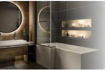 RELION 1700 X 850 L SHAPE SHOWER BATH ONLY RIGHT HAND