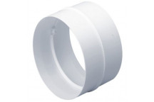 ROUND STRAIGHT CONNNECTOR FOR 100MM DUCTING WHITE