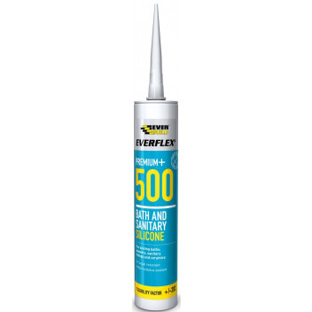 EVERBUILD SILICONE CLEAR BATH AND SANITARY SEALANT 500