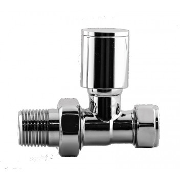 RELION MODERN RADIATOR VALVE STRAIGHT PAIR CHROME