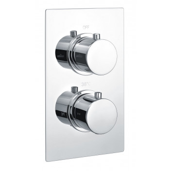 RELION AIRA ROUND CONCEALED THERMOSTATIC TWIN SHOWER VALVE 2 OUTLET
