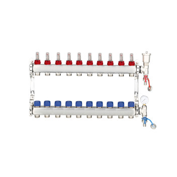 RELION PRE ASS. STAINLESS STEEL UFH MANIFOLD 10 OUTLETS (INC PG & AV)