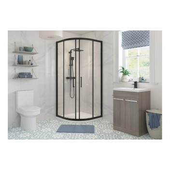 EPS LAKELAND COLERIDGE 900MM 2 DOOR QUADRANT - BLACK