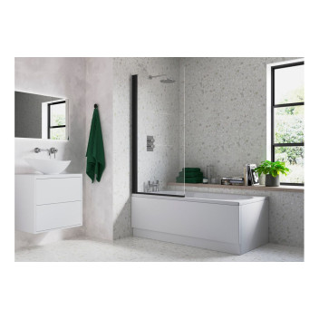 EPS SINGLE STRAIGHT BATH SCREEN - BLACK