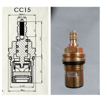 CERAMIC TAP CARTRIDGE VALVE ASSEMBLY CC15 (PAIR)