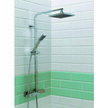 NEW RELION CHROME SQUARE DUAL HEAD THERMO SHOWER