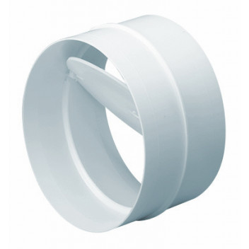 100MM STRAIGHT PIPE CONNECTOR WITH DAMPER WHITE