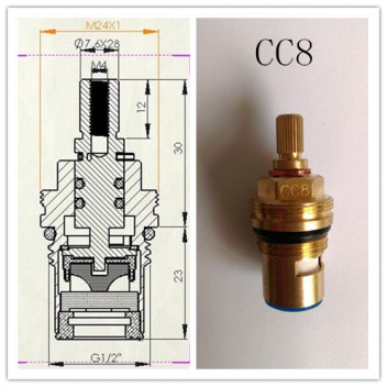 CERAMIC TAP CARTRIDGE VALVE ASSEMBLY CC8 (PAIR)