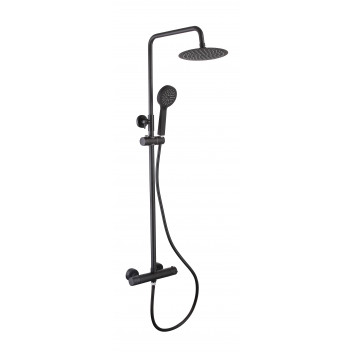 NEW RELION AIRA BLACK THERMOSTATIC DUAL SHOWER ROUND