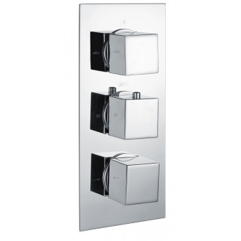 RELION AIRA SQUARE CONCEALED THERMOSTATIC TRIPLE SHOWER VALVE 3 OUTLET