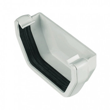 FLOPLAST 114MM WHITE SQUARELINE GUTTER INTERNAL STOPEND FLORES2