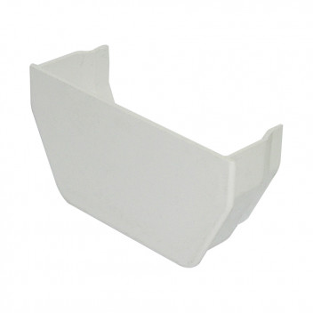 FLOPLAST 114MM WHITE SQUARELINE GUTTER EXTERNAL STOPEND FLORES1