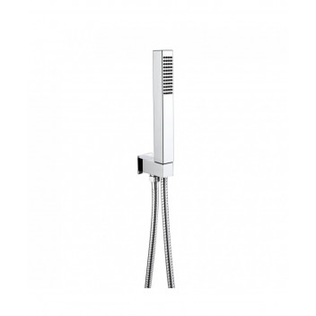 RELION SQUARE SHOWER HANDSET WALL BRACKET/HOSE/HEAD OUTLET KIT CHROME