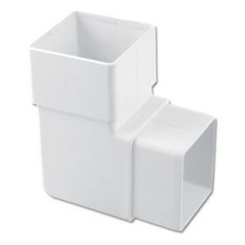 FLOPLAST 65MM WHITE SQUARELINE DOWNPIPE 92.5 DEGREE BEND FLORBS1