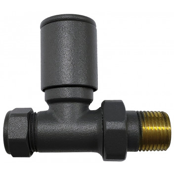 RELION MODERN ANTHRACITE RADIATOR VALVE STRAIGHT PAIR