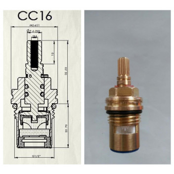 CERAMIC TAP CARTRIDGE VALVE ASSEMBLY CC16 (PAIR)