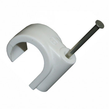 FM MASONARY NAIL PIPE CLIP 28MM WHITE