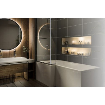 RELION 1700 X 850 L SHAPE SHOWER BATH ONLY RIGHT HAND