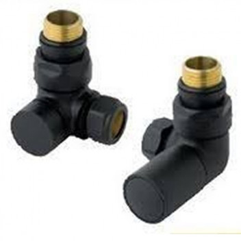 EASTBROOK CORNER RADIATOR VALVES (PAIR) MATT BLACK